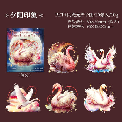 B5#20683 PET Sticker Swan
