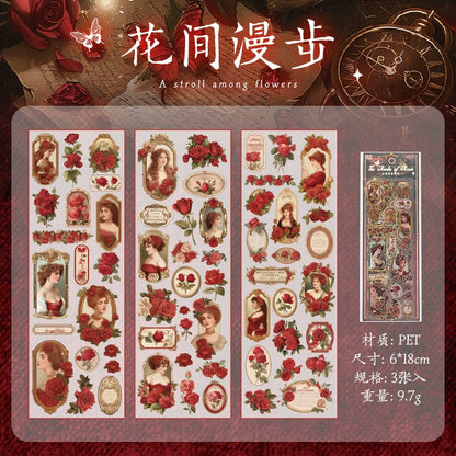 #20500 Vintage Flower Beauty Series Sticker