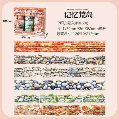 #03192 Flower And Wall Series Tape set 6 Rolls