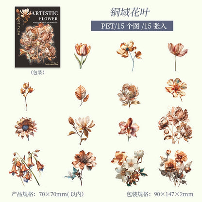 #20306 Vintage Golden Flower Series Sticker