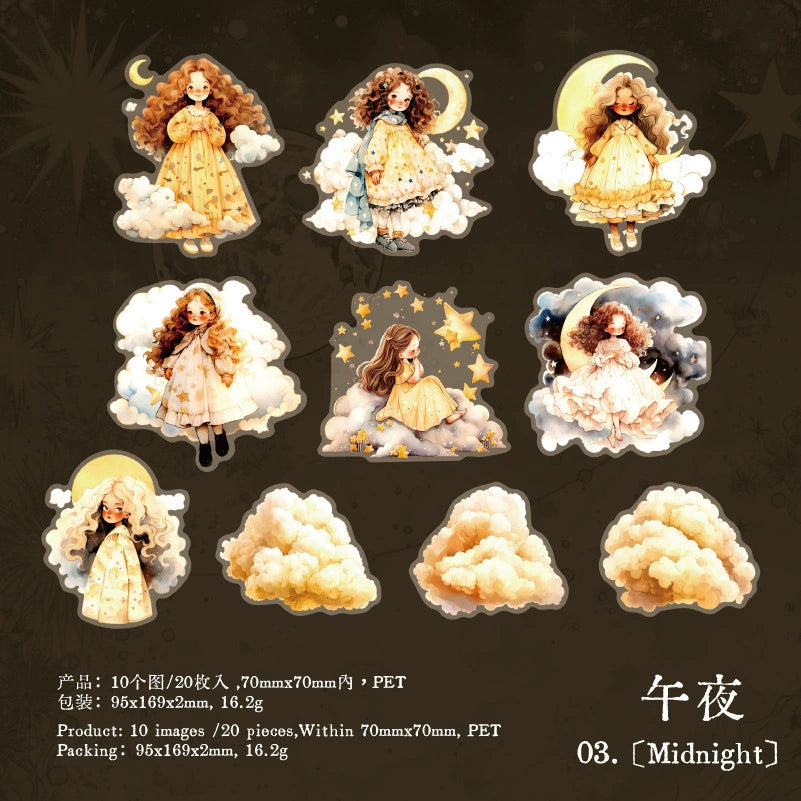 K1#20209 Good Night Girl Series Sticker