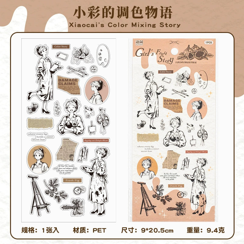 #20555 Girl's Fruit Story Series Sticker