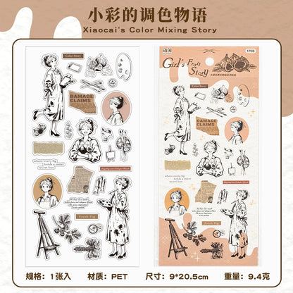 #20555 Girl's Fruit Story Series Sticker