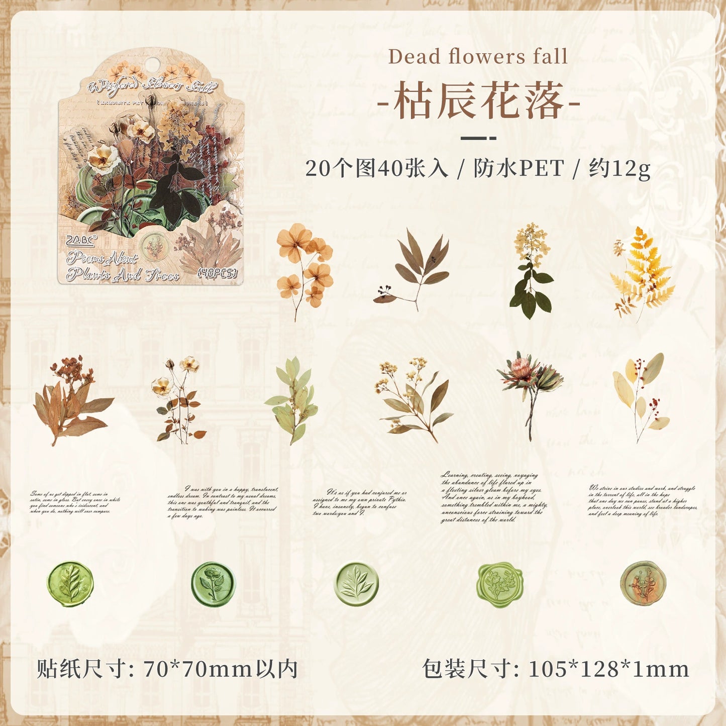 B3#20571 Clear Joyful Flower Series Sticker
