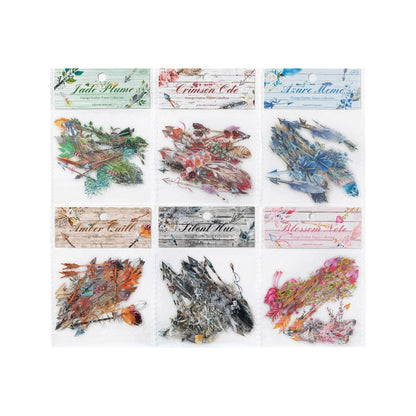 B1#20580 Vintage Feather Trace Collection Series Sticker