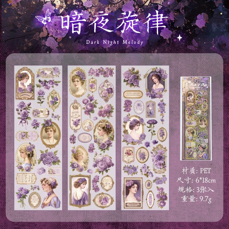 #20500 Vintage Flower Beauty Series Sticker