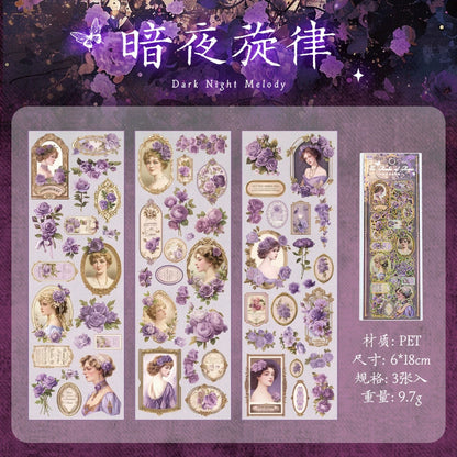 #20500 Vintage Flower Beauty Series Sticker