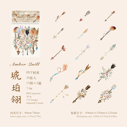 B1#20580 Vintage Feather Trace Collection Series Sticker