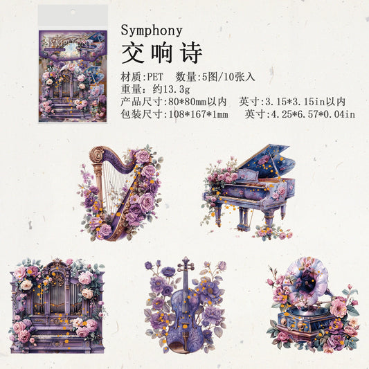 #02975 Romantic Instrument Series Sticker