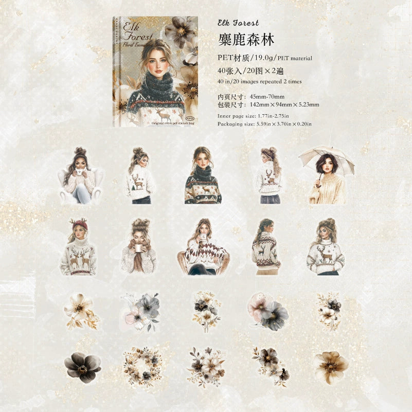 #20313 Girl with Flower Series Sticker