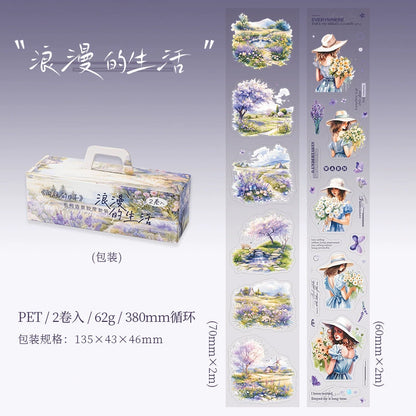 #03180 Four Seasons Flower Series Precut Tape Set 2 Rolls