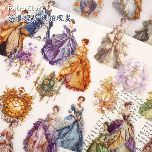 #02904 Vintage Lady Flower Series Sticker