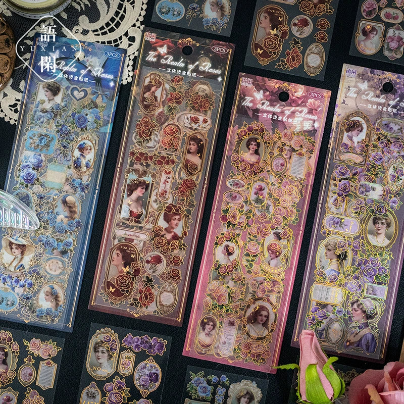 #20500 Vintage Flower Beauty Series Sticker