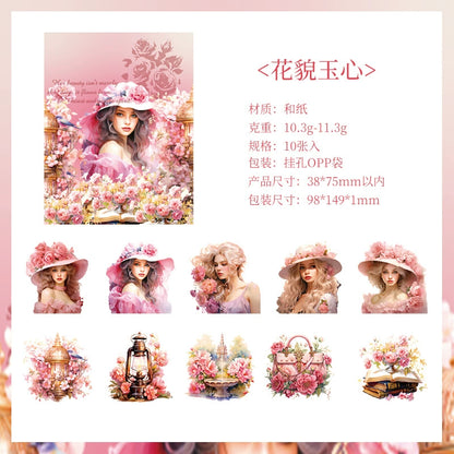 K1#20204 Flower Lady Series Sticker