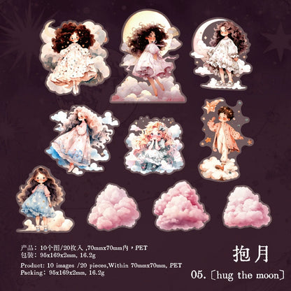 K1#20209 Good Night Girl Series Sticker