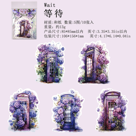 #20023 Flower Telephone Booth Series Sticker