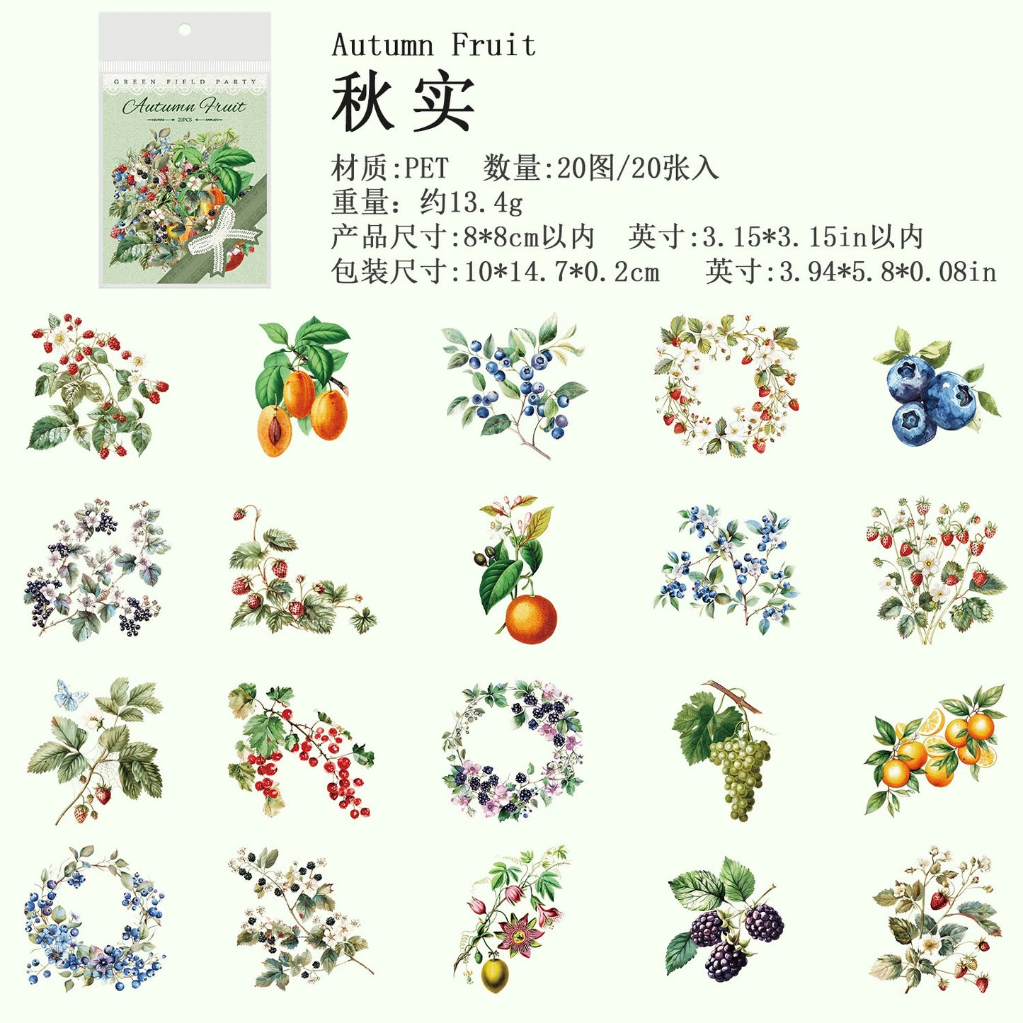 #20398 Fruit and Branch Series Sticker