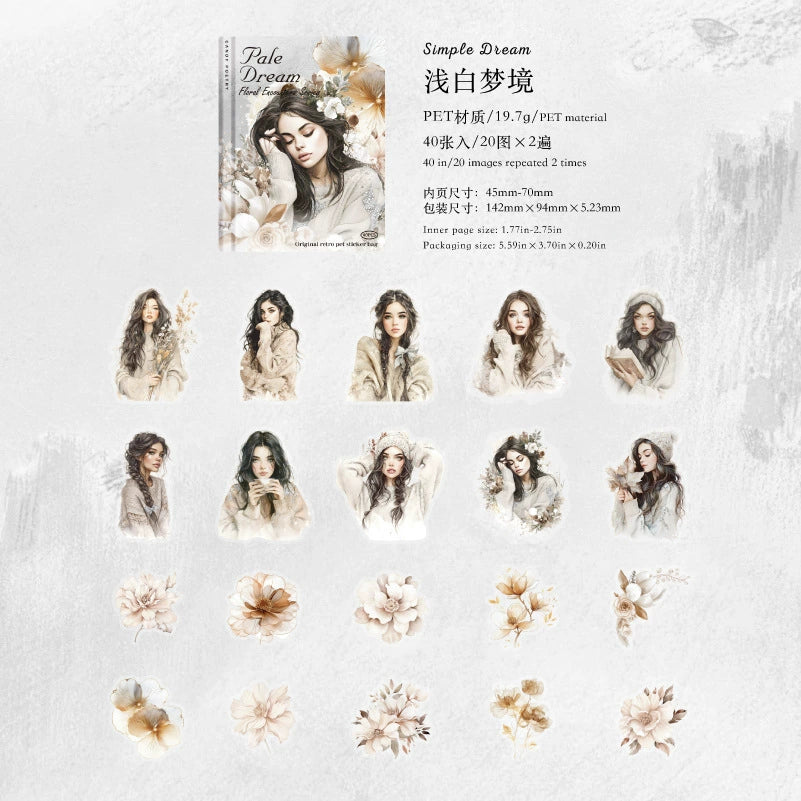 #20313 Girl with Flower Series Sticker