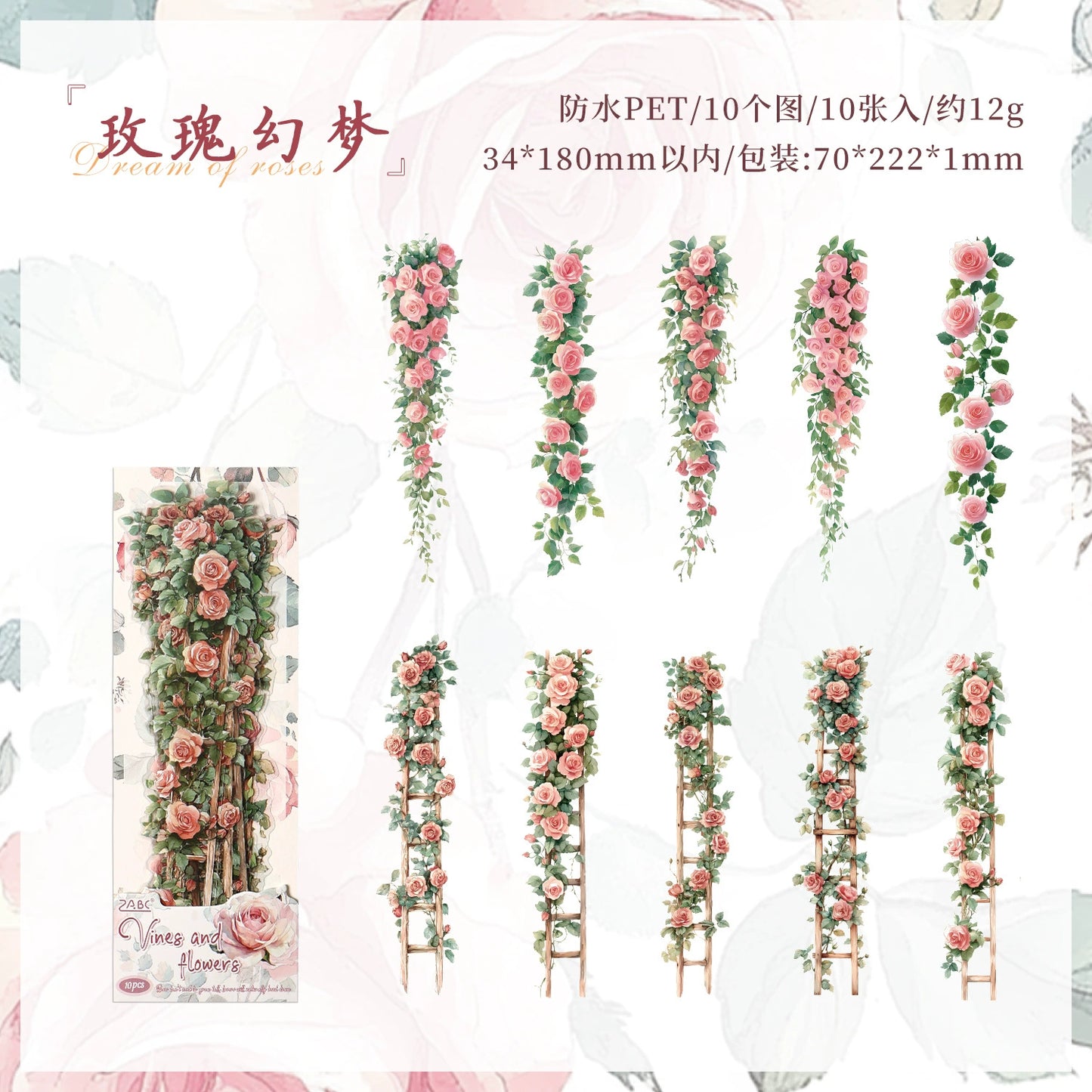 #20250 Flower Strip Series Sticke