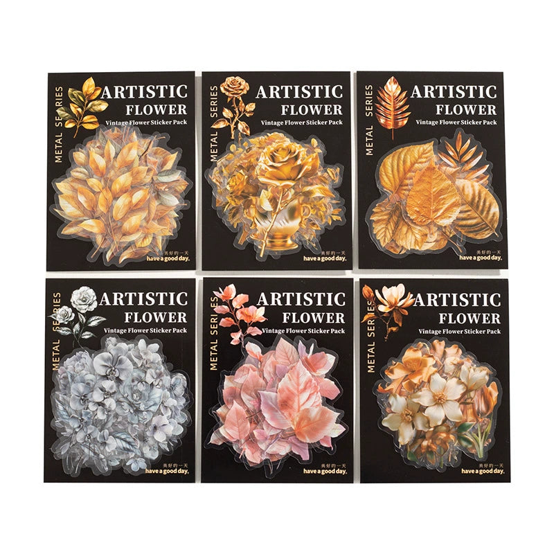 #20306 Vintage Golden Flower Series Sticker