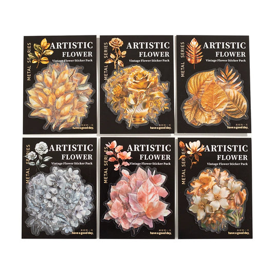 #20306 Vintage Golden Flower Series Sticker