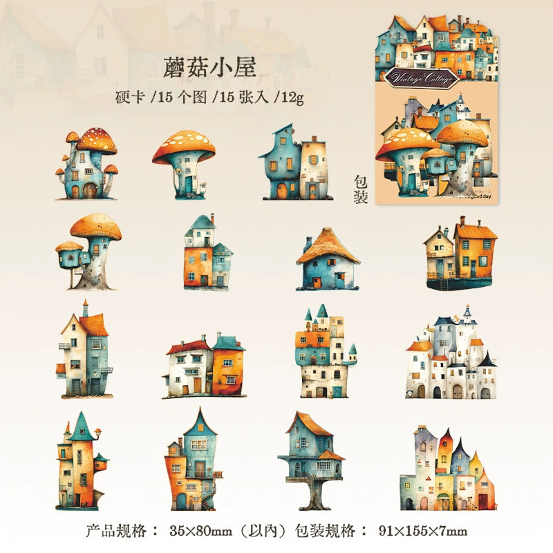 #20595 Vintage Cottage/Strange House Series Sticker