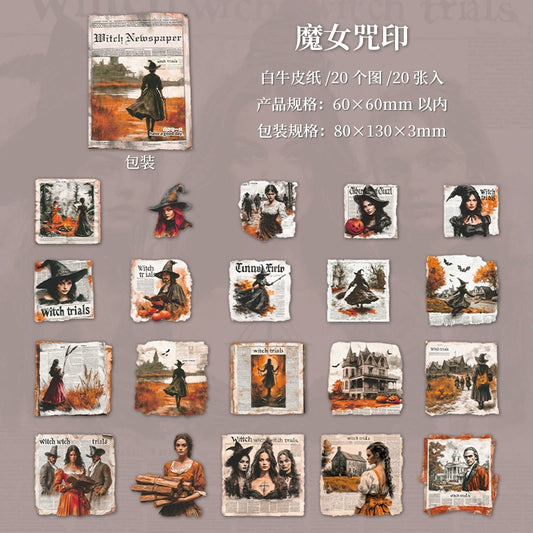 #20342 Witch Newspaper Series Sticker