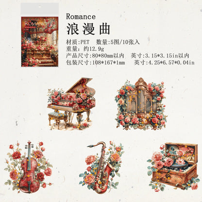 #02975 Romantic Instrument Series Sticker