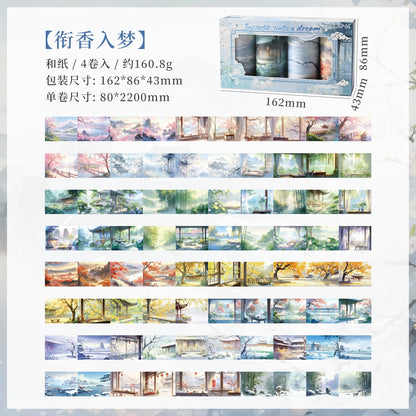 #03233 Acient Temple Series Tape Box 4 Rolls