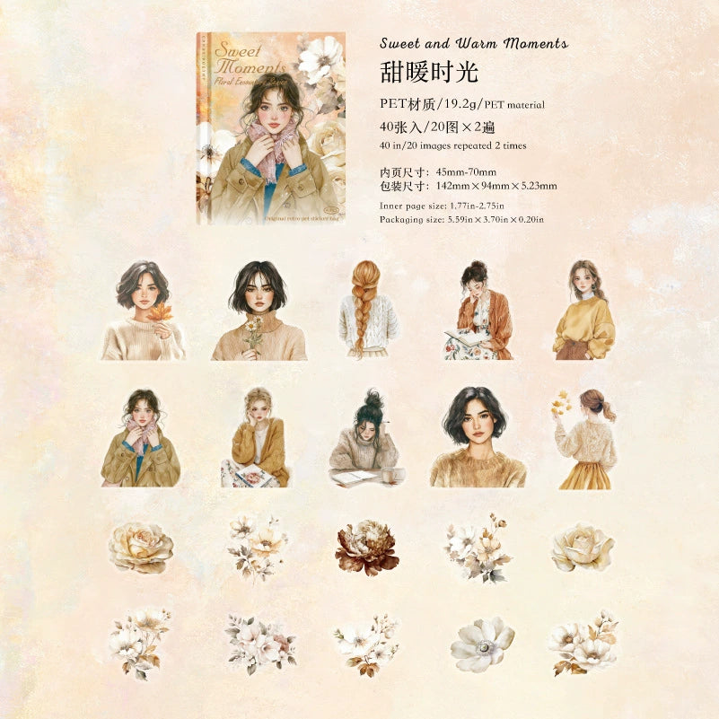 #20313 Girl with Flower Series Sticker