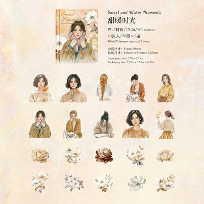 #20313 Girl with Flower Series Sticker