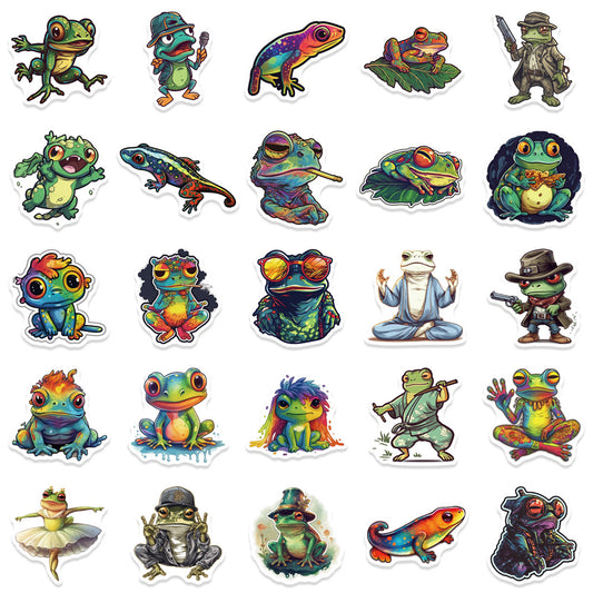 #02287 Colorful Frog Series Sticker