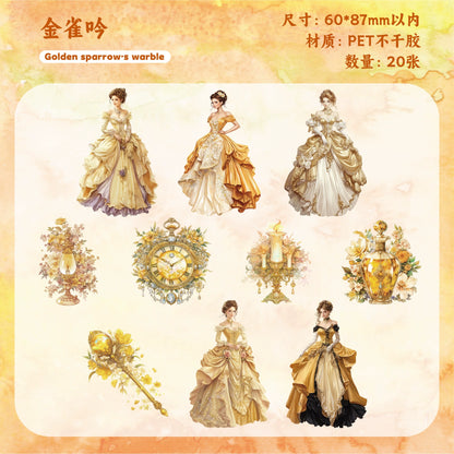 #02904 Vintage Lady Flower Series Sticker