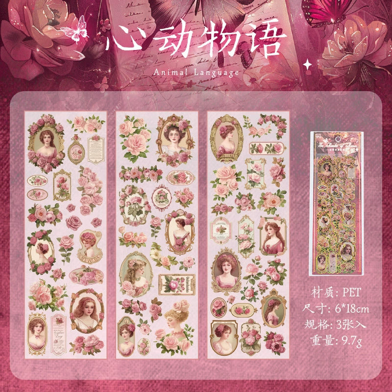 #20500 Vintage Flower Beauty Series Sticker