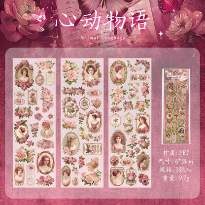 #20500 Vintage Flower Beauty Series Sticker