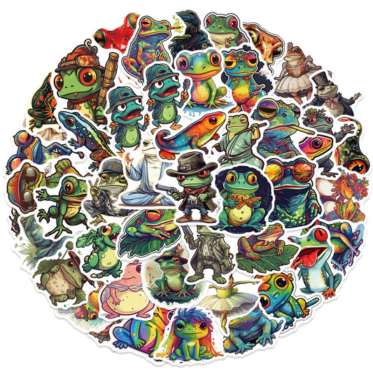 #02287 Colorful Frog Series Sticker