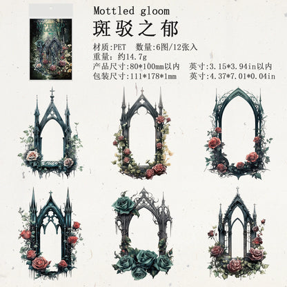 #20025 Gothic Flower Window Series Sticker