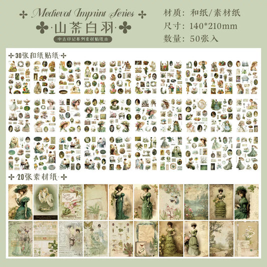 #20493 Vintage Beauty Series Sticker/Paper Book