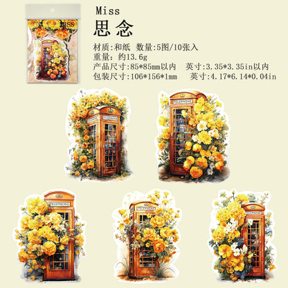 #20023 Flower Telephone Booth Series Sticker