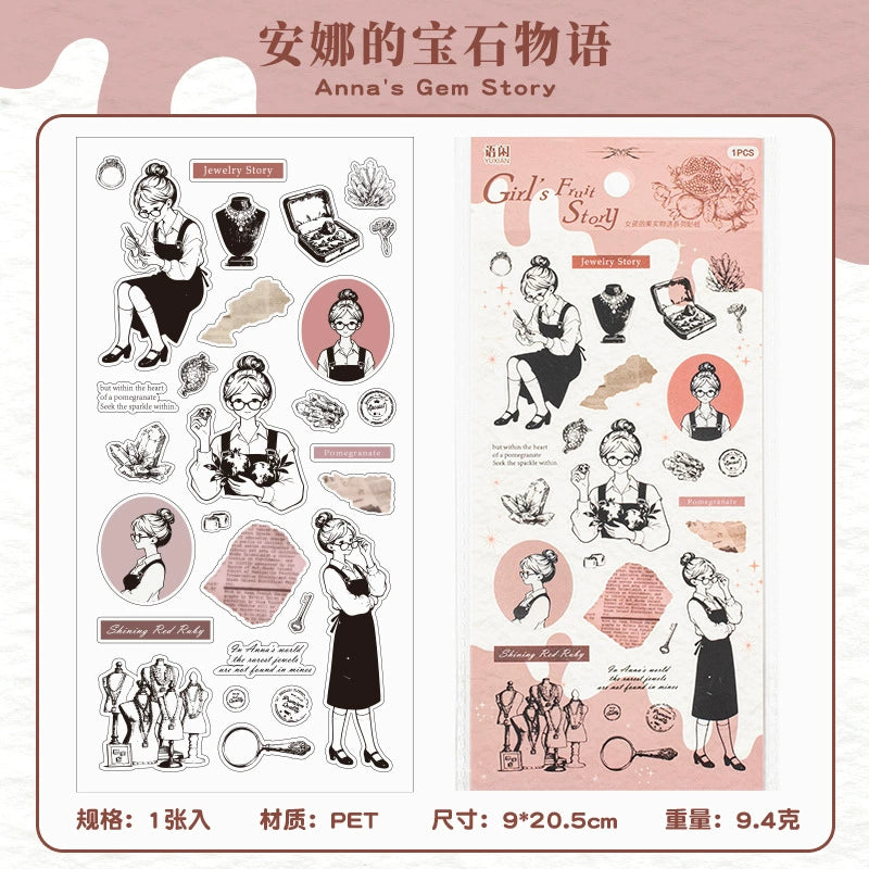 #20555 Girl's Fruit Story Series Sticker