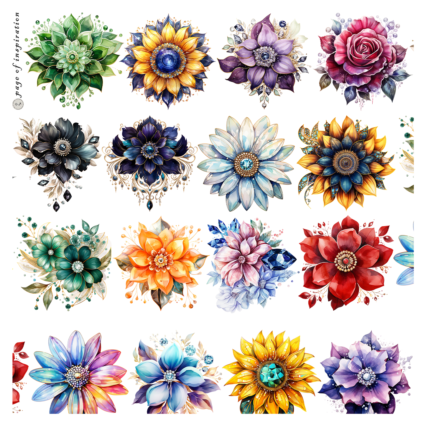 #S60 Customized PET Tape Gem Flower