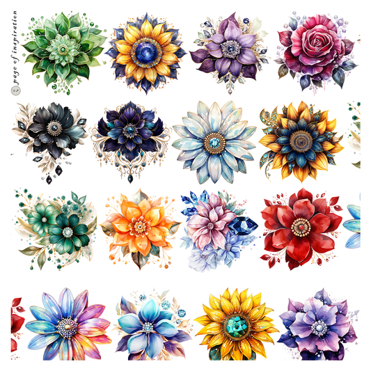 #S60 Customized PET Tape Gem Flower
