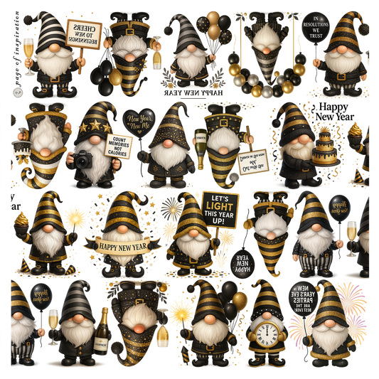 #S63 Customized PET Tape Happy New Year Gnome