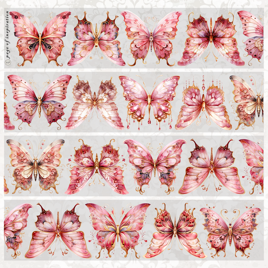 #S90 Customized PET Pink Butterfly