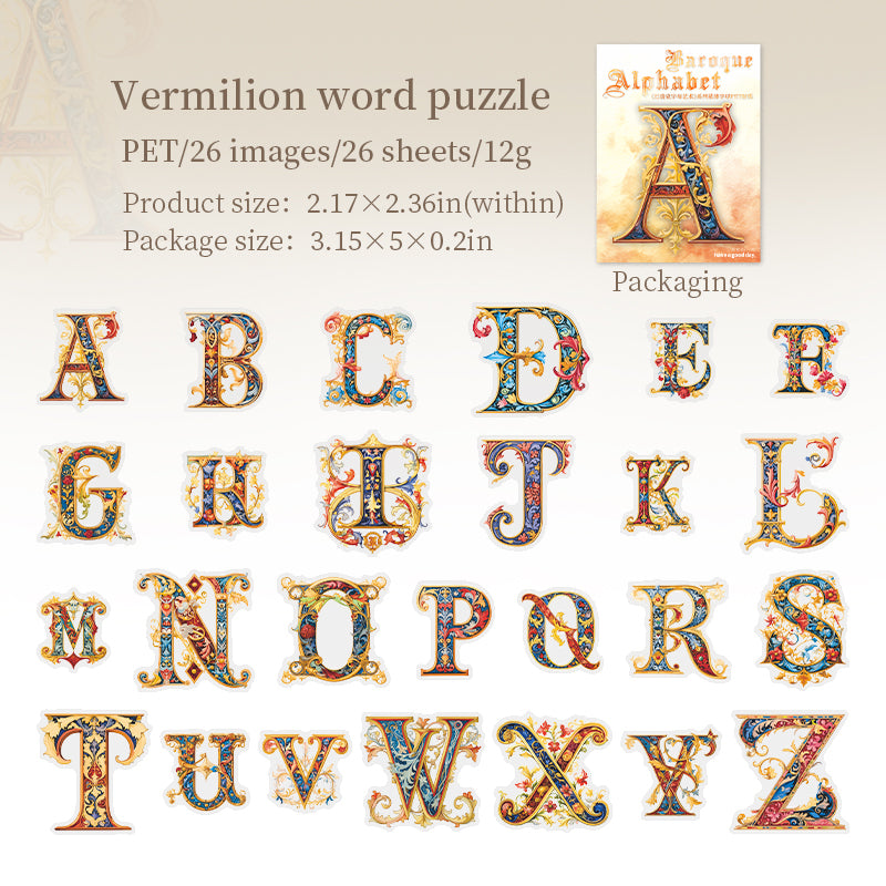 #02149 Barque Alphabet Art Series Sticker
