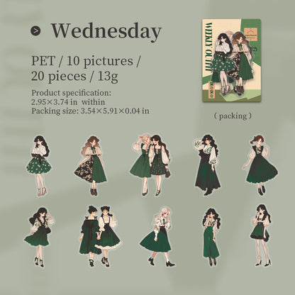 #02645 Pretty Girls weekday Series Sticker