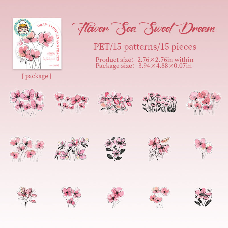 #02513 Draw Flower Series Sticker