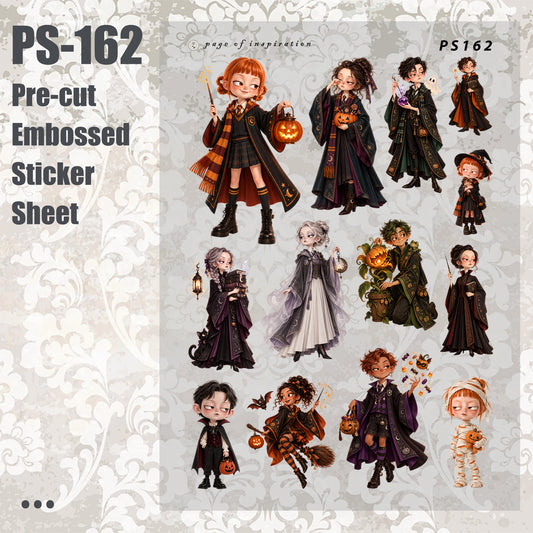 #PS-162 Pre-cut Embossed PET Sticker Sheet