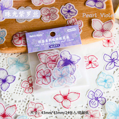 #02113 Colorful Tea Flower Series Material Paper
