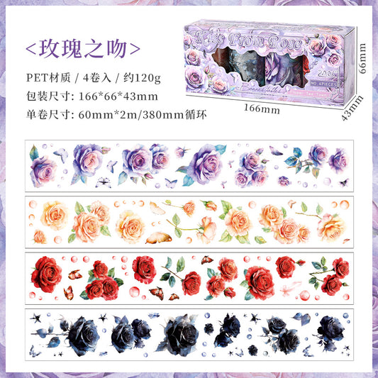 #03095 Flower Series Tape set 4 Rolls